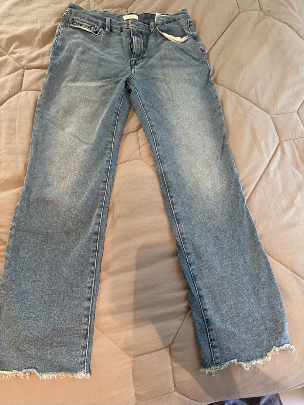 Good American Light Blue Denim Jeans with Subtle Fade